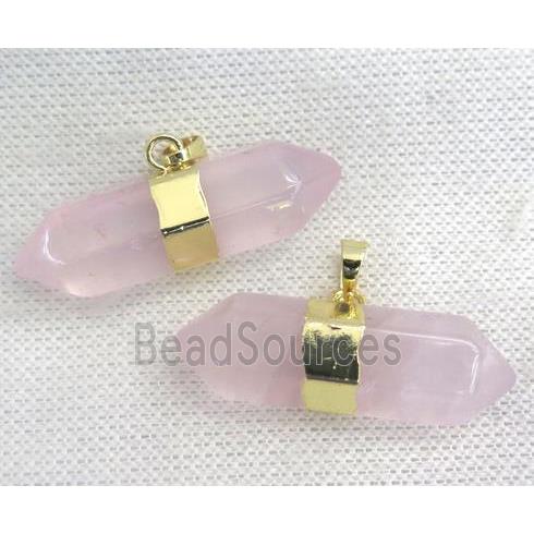 Rose Quartz bullet pendant