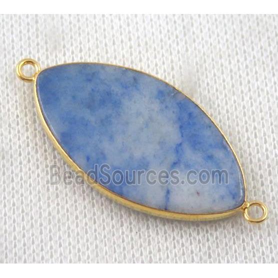 blue Sodalite Marquise connector, horse-eye, gold plated