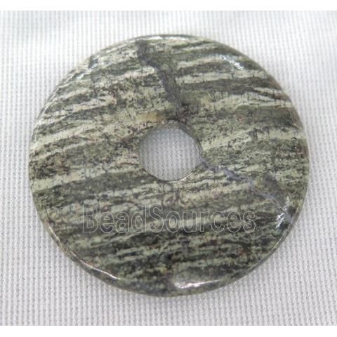 Green Silver-line Jasper donut pendant