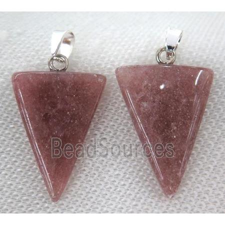 strawberry quartz triangle pendant