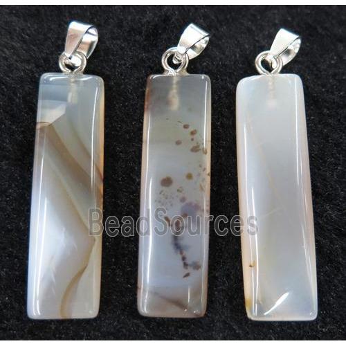 Heihua Agate pendant, rectangle