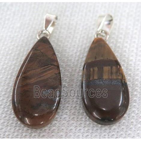 tiger eye stone pendant, teardrop