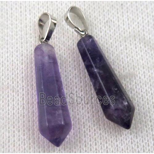 Amethyst bullet pendant, purple