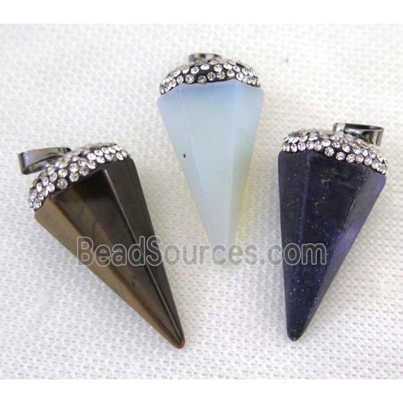 mix gemstone pendulum pendant pave rhinestone