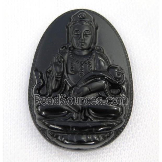 black Obsidian buddha pendant