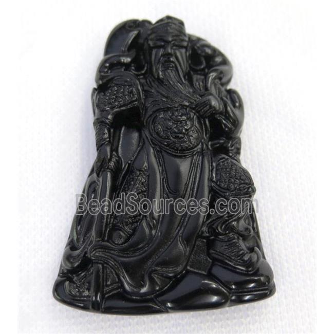 black Obsidian buddha pendant