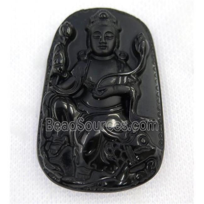 black Obsidian buddha pendant