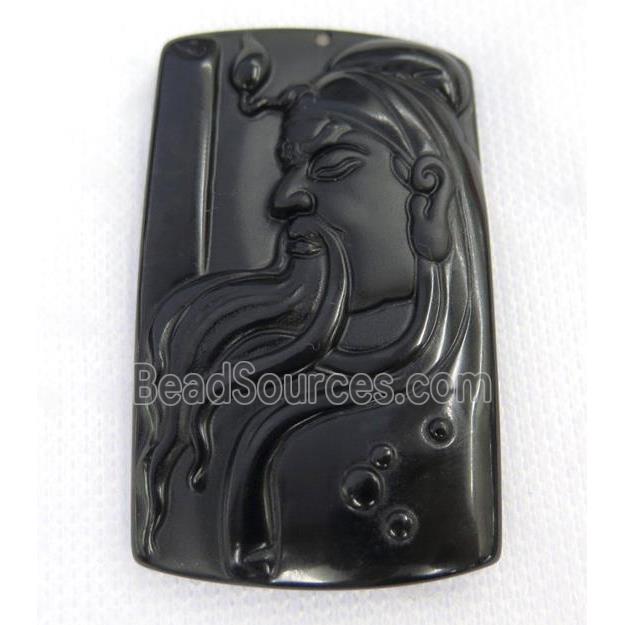 black Obsidian buddha pendant