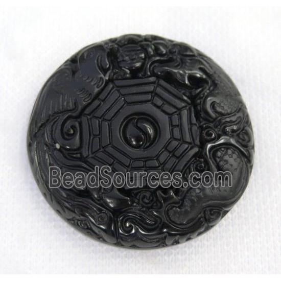 black Obsidian pendant, Chinese Yinyang