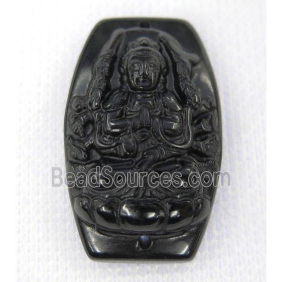 black Obsidian buddha connector