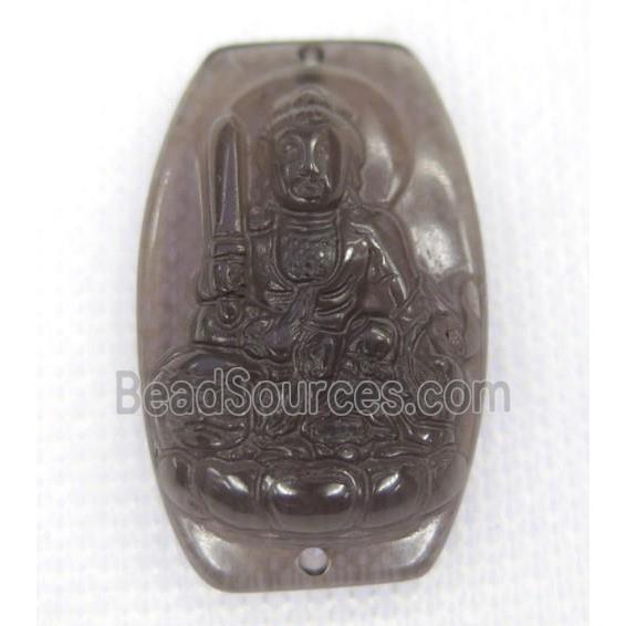 smoky Obsidian buddha connector