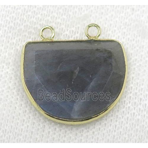 labradorite pendant, faceted, gold plated