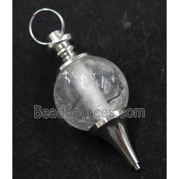 Clear Quartz Globe pendant, round