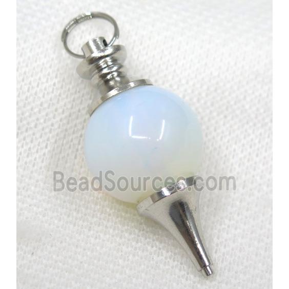 white Opalite Globe pendant, round