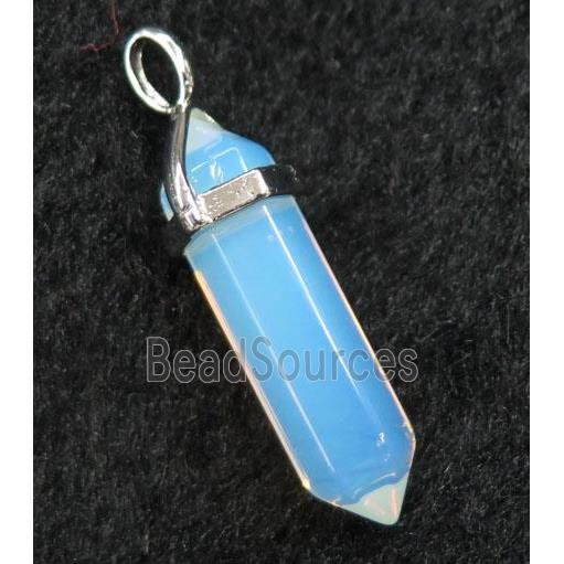 white opalite bullet pendant