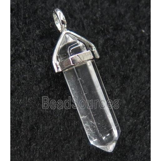 clear crystal quartz bullet pendant