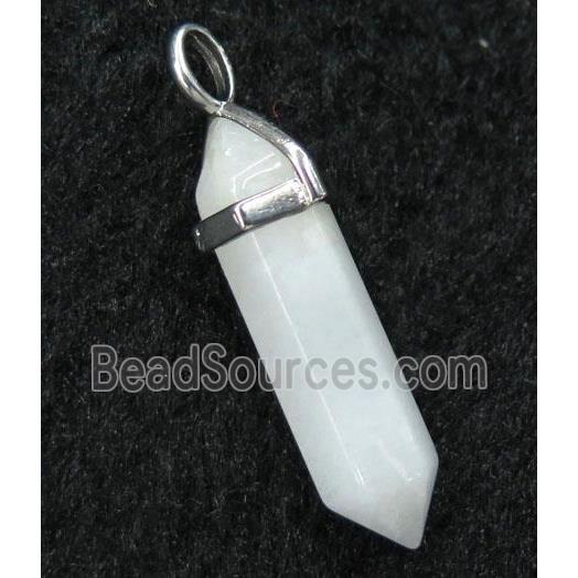 white jade bullet pendant