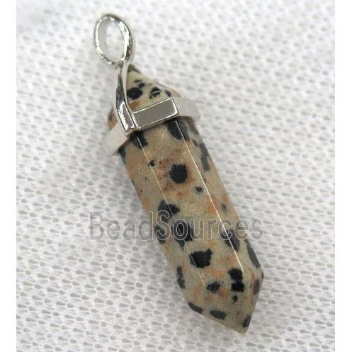 spotted dalmatian jasper bullet pendant