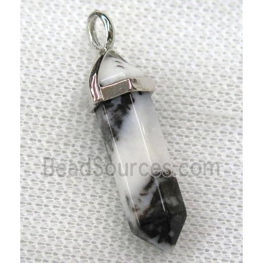 black Zebra Jasper bullet pendant