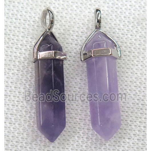 Amethyst bullet pendant, purple