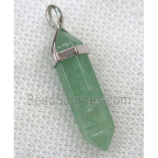 green aventurine bullet pendant