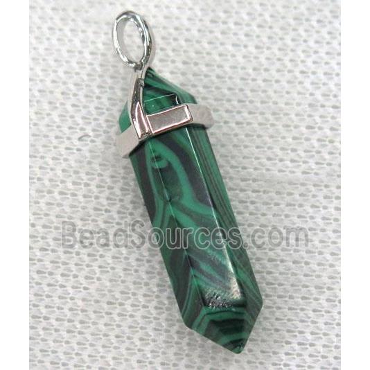 green malachite bullet pendant