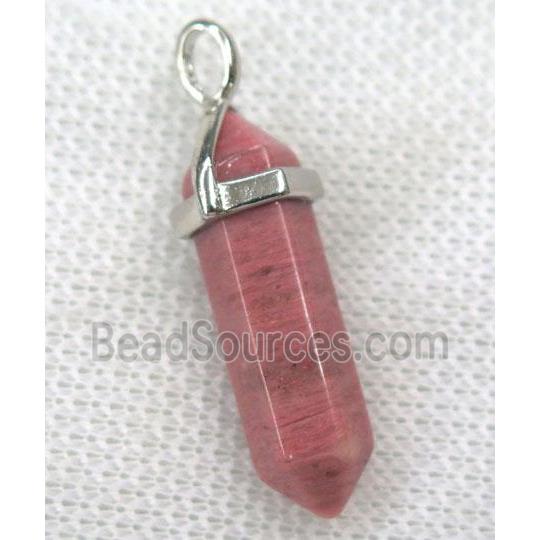 pink Rhodonite bullet pendant