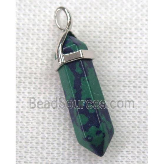 Azurite bullet pendant, dye