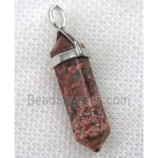 leopardSkin jasper bullet pendant