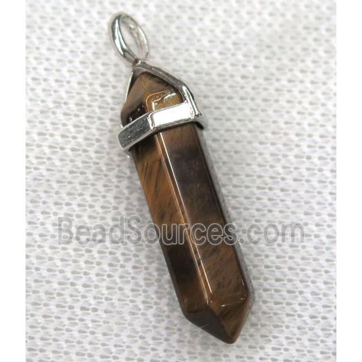 tiger eye stone bullet pendant