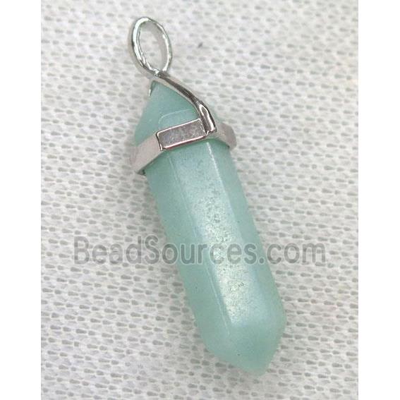 amazonite bullet pendant, blue dye