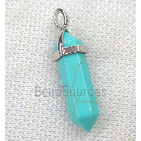 green turquoise bullet pendant