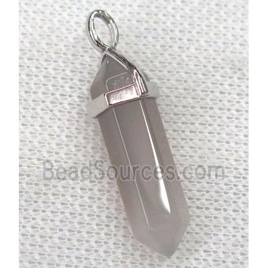 gray agate bullet pendant