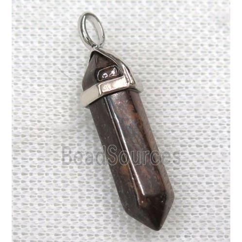 Bronzite bullet pendant