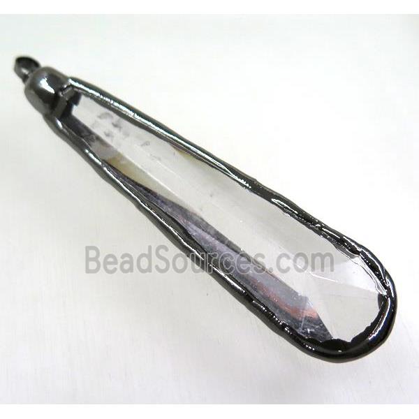 chinese crystal glass pendant, black plated