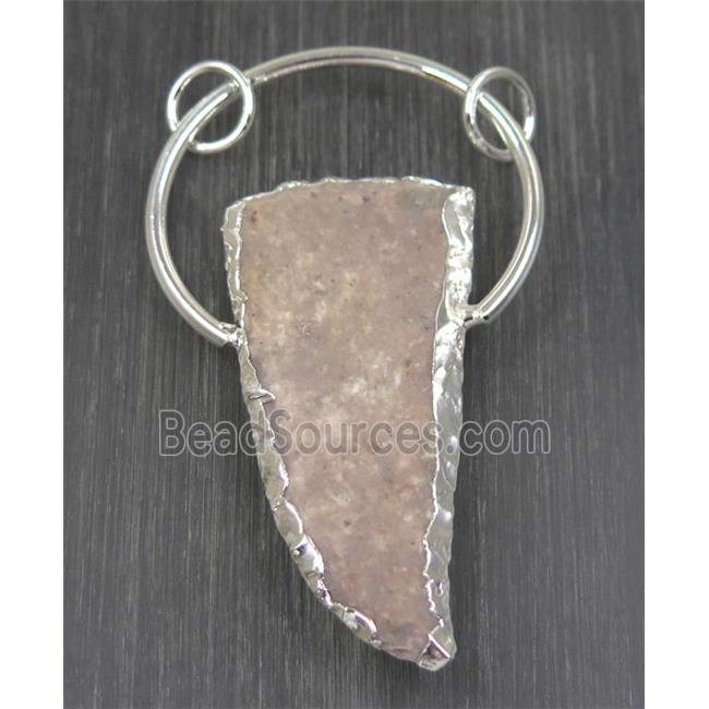 agate pendant, silver plated