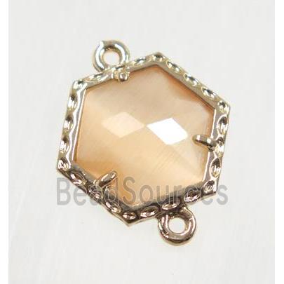 Chinese Crystal Glass connector, gold plated