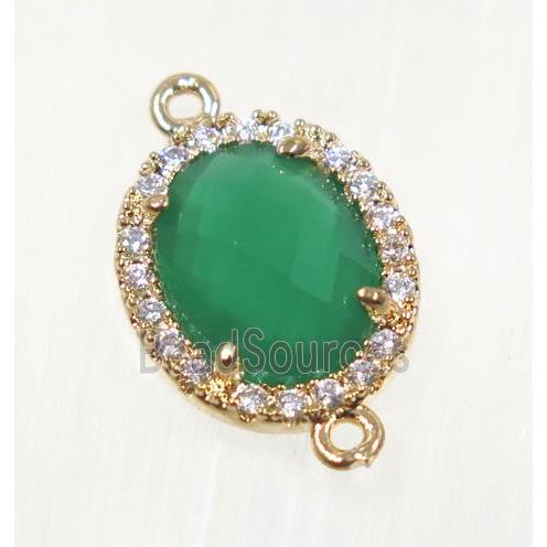 gemstone connector paved zircon, gold plated