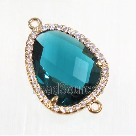 gemstone connector paved zircon, gold plated