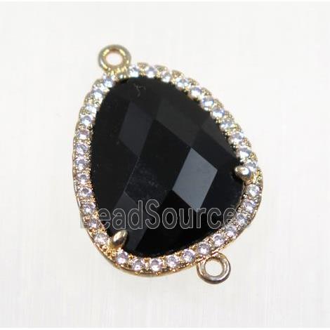 gemstone connector paved zircon, gold plated