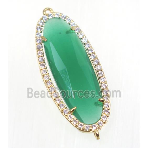 gemstone connector paved zircon, gold plated