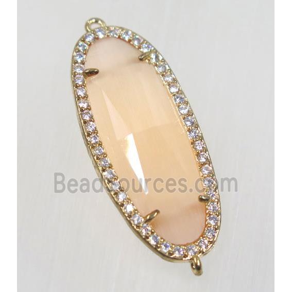 gemstone connector paved zircon, gold plated