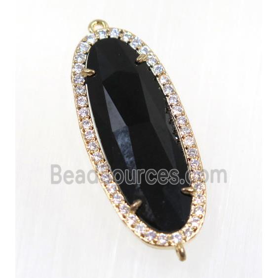 gemstone connector paved zircon, gold plated