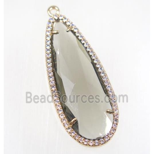 gemstone pendant paved zircon, gold plated