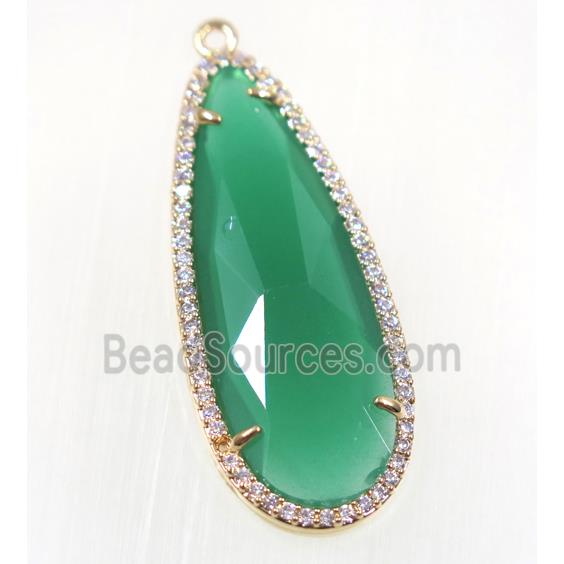 gemstone pendant paved zircon, gold plated