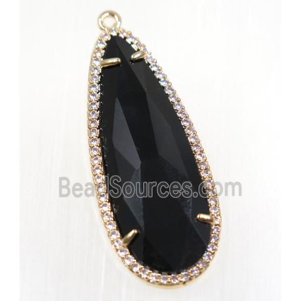 gemstone pendant paved zircon, gold plated