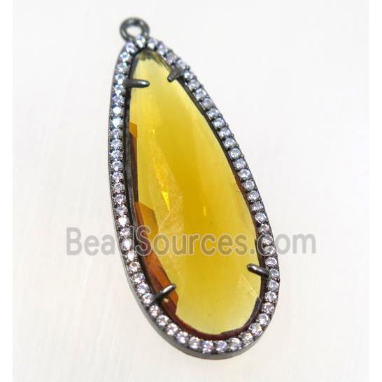 gemstone pendant paved zircon, black plated