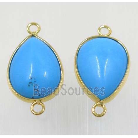 blue dye turquoise teardrop connector