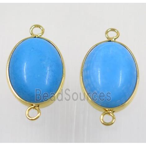 blue dye turquoise oval connector