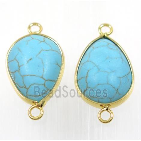 blue turquoise teardrop connector